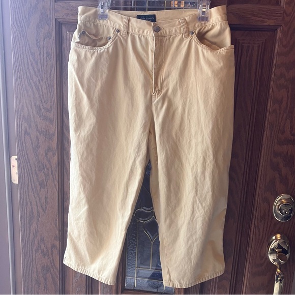 Lauren Ralph Lauren Denim - Lauren by Ralph Lauren Butter Yellow High Rise Crop Pants size‎ 14 100% Cotton
